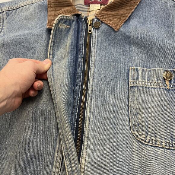 Vintage 90s Denim & Co Blue Workwear Barn Chore Coat - Picture 3 of 4